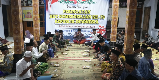 Doa Bersama dan Hikmah Proklamasi Warnai Malam Tirakatan di Desa Soko